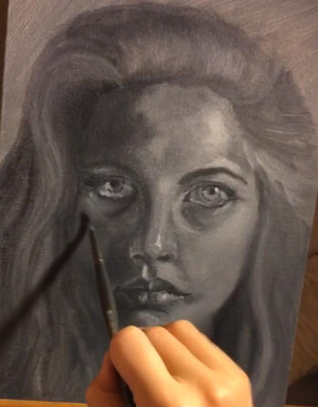 Self-portrait oil painting